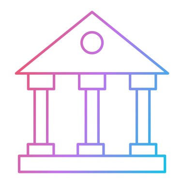 Banka binası simgesi, vektör illüstrasyonu