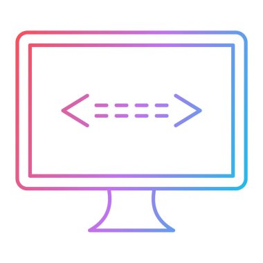 bilgisayar monitörü ikon vektör illüstrasyonu
