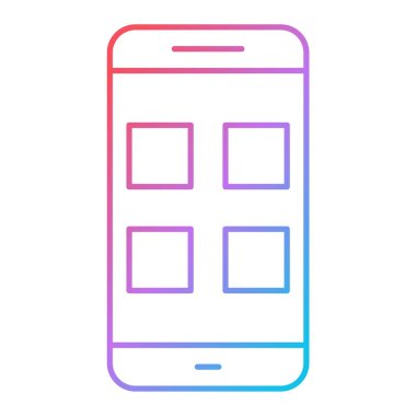 Cep telefonu simgesi, vektör illüstrasyonu