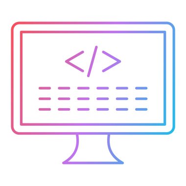 Bilgisayar monitörü simgesi. vektör illüstrasyonu