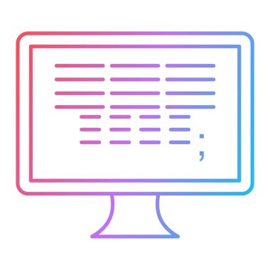 bilgisayar monitörü ikon vektör illüstrasyonu