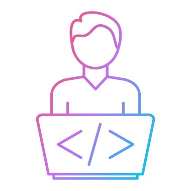 Bir yargıcın ince çizgi simgesinin vektör çizimi