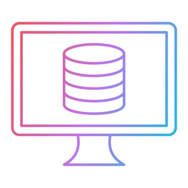 veritabanı vektör çizgisi simgesi