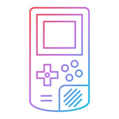 oyun konsolu çizgi simgesi, vektör illüstrasyonu