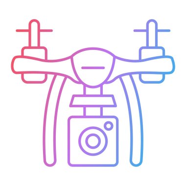 İHA kamera simgesi. Web için robot vektör simgelerinin özet çizimi