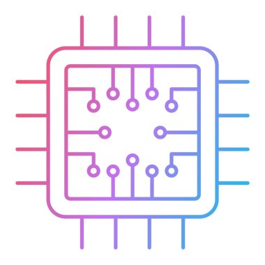 işlemci simge vektör çizim