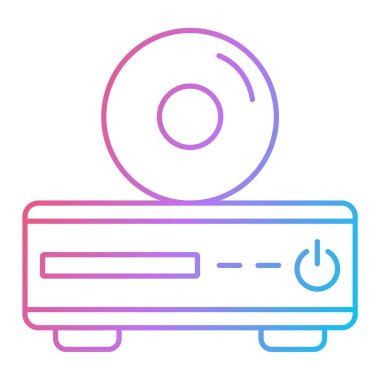 cd vektör renk çizgisi düz biçim simgesi