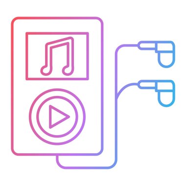 müzik çalıcı satır simgesi vektör çizimi tasarımı