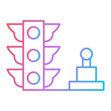 Trafik ışığı çizgisi simgesi, vektör illüstrasyonu