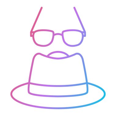 Güneş gözlüğü, şapka ve gözlük vektör çizimi.