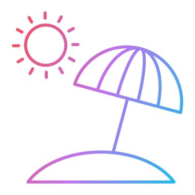 plaj şemsiye simgesi. tatil sembolü. vektör çizim