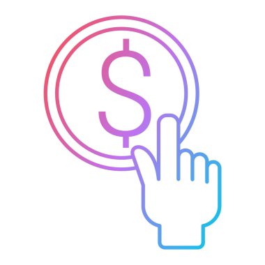 Dolar nakit para ikon vektörü. İnce çizgi işareti. izole edilmiş sınır sembolü çizimi