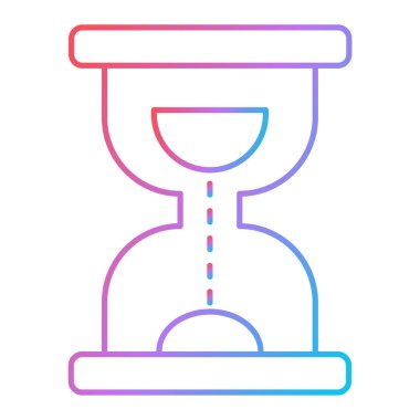 Kum saati ikon vektörü. İnce çizgi işareti. İzole edilmiş kontür sembolü gösterimi