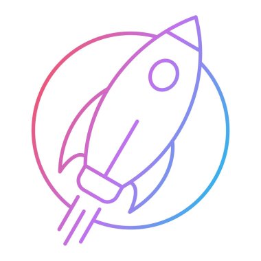 roket fırlatma simgesi vektör çizimi