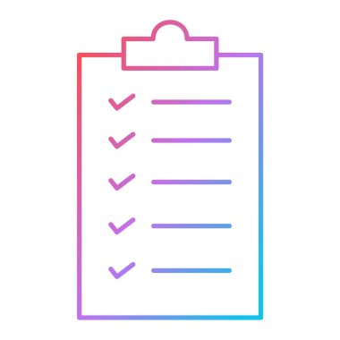 Kontrol listesi simgesi vektör illüstrasyonu