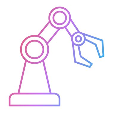 Robotik kol çizgisi simgesi. Taslak robot vektör işareti. izole kontur sembolü