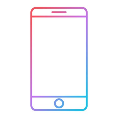 Akıllı telefon aygıtı simgesi. Web için cep telefonu vektör simgelerinin düz çizimi