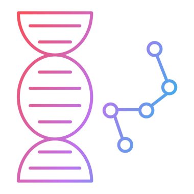 DNA molekül ikon vektörü. İnce çizgi işareti. izole edilmiş sınır sembolü çizimi
