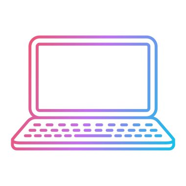 Dizüstü bilgisayar teknolojisi simge vektör çizim grafik tasarım