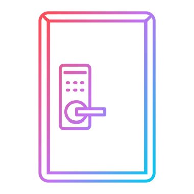 Beyaz arkaplanda izole edilmiş mor çizgi parmak izi ikonu. vektör illüstrasyonu