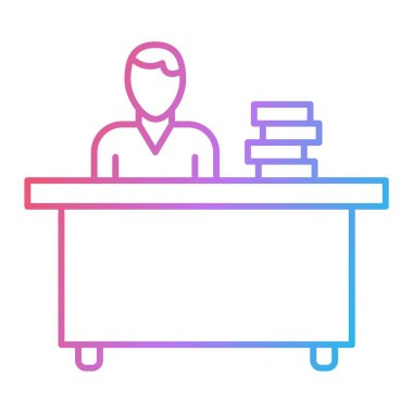 Masa başı sandalye ikonu tasarımı olan otel odası