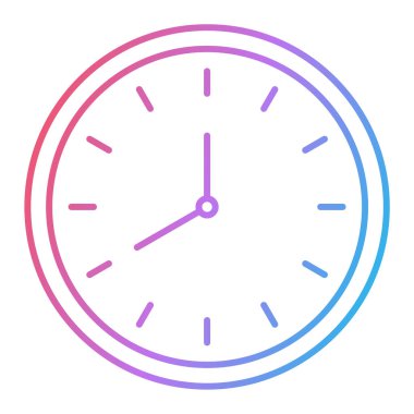 Beyaz arkaplanda izole edilmiş düz stil saat simgesi. zaman sembolü çizimi.