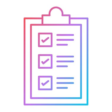 Web ve mobil uygulama tasarımınız, pano logo konseptiniz için beyaz arkaplanda izole edilmiş kontrol listesi simgesi vektörü