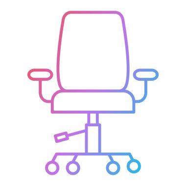 Ofis koltuğu ikonu. Web için koltuk vektör simgelerinin özet çizimi