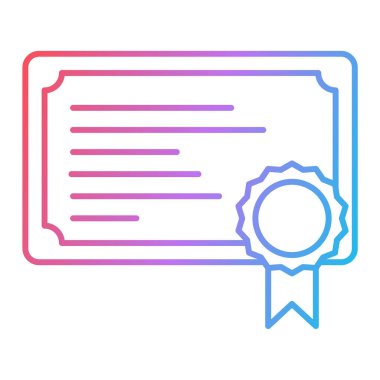 Takdir belgesi ikonu. Web için diploma vektör simgelerinin özet çizimi