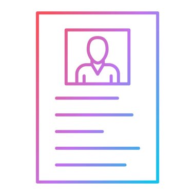 Kimlik kartı simgesi, vektör illüstrasyonu