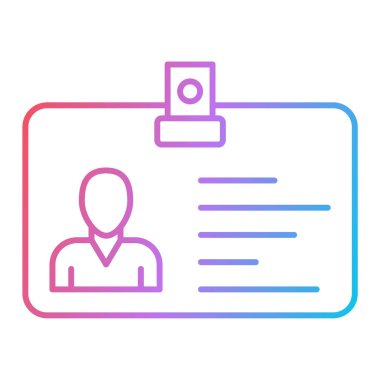 Kimlik kartı simgesi, vektör illüstrasyonu