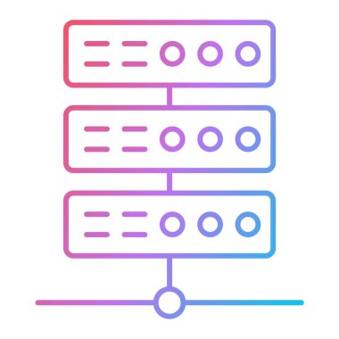 veritabanı sunucu simgesi, vektör illüstrasyonu