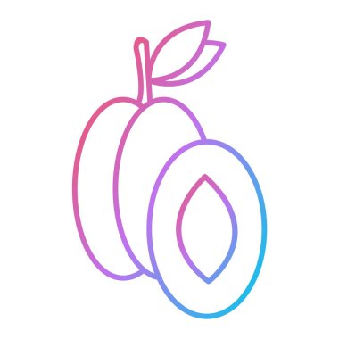 şeftali çizgisi simgesi vektör çizimi tasarımı