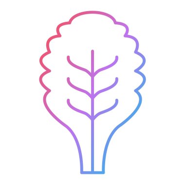 Tek bir ağaç simgesinin vektör illüstrasyonu