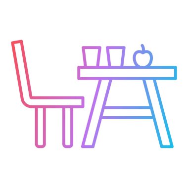 masa lambası ve sandalye ikonu vektör illüstrasyon tasarımı