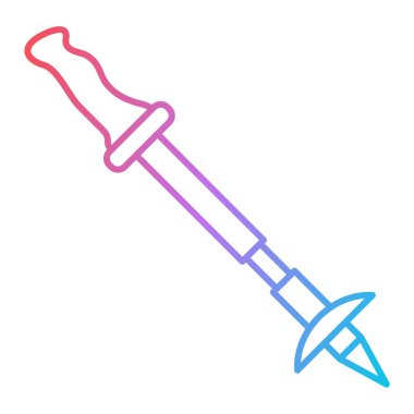 Kılıç simgesi. El çizimi vektör illüstrasyon sembolü.