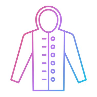 Ağ ve mobil uygulama tasarımınız için beyaz arkaplanda izole edilmiş ceket simgesi vektörü, sweatshirt logo konsepti