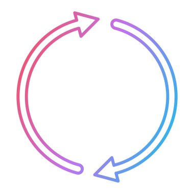 Tazeleme ve eğri simgesinin vektör çizimi