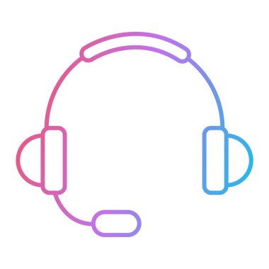 Kulaklık simgesi vektörü web ve mobil uygulama tasarımınız için beyaz arkaplanda izole edildi, kulaklık logosu kavramı