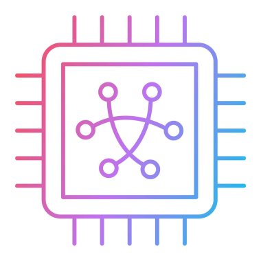 işlemci vektör simgesi modern basit illüstrasyon