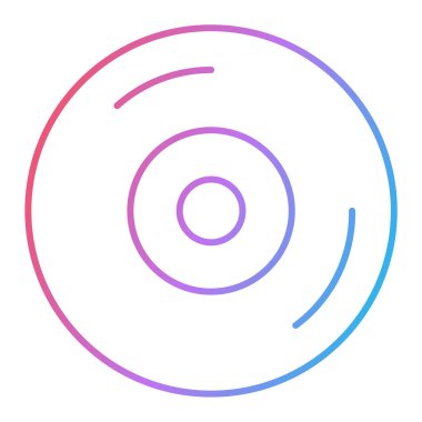 Vinil disk simgesi çizgi sembolü. Beyaz arkaplanda birinci kalite izole vektör ögesi.