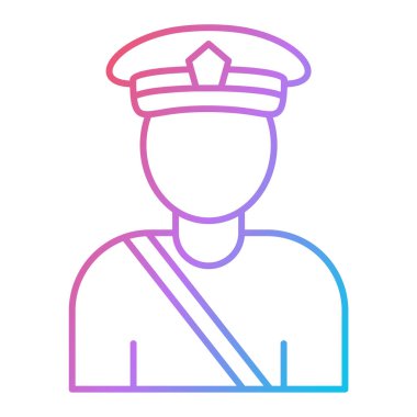 Polis memuru ikon vektörü. İnce çizgi işareti. izole edilmiş sınır sembolü çizimi