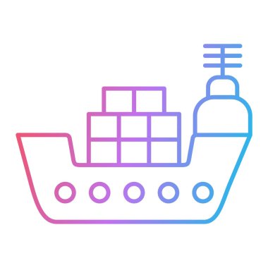 Gemi. Web simgesi basit illüstrasyon