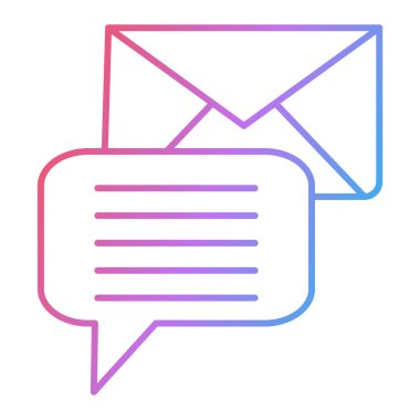 mesaj vektörü ince çizgi simgesi