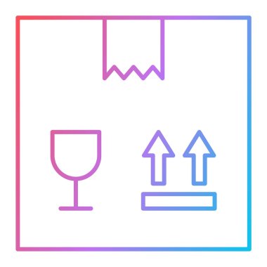 kırılgan paket simgesi, vektör illüstrasyonu