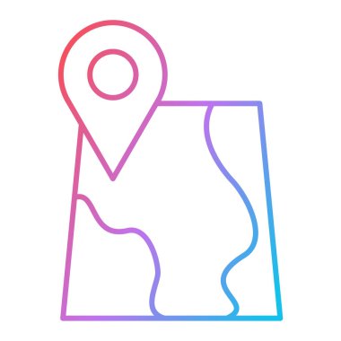 Harita iğne simgesi. özet konum rotası çizim sembolü.