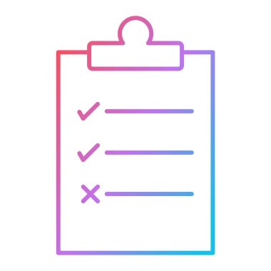 Web ve mobil uygulama tasarımınız, pano logo konseptiniz için beyaz arkaplanda izole edilmiş kontrol listesi simgesi vektörü