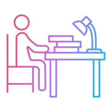 Çalışma masasında çalışan işadamı, vektör illüstrasyonu