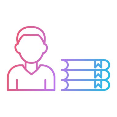 Elinde kitap olan bir adamın vektör çizimi