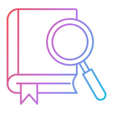 kitap ve büyütme cam çizgi biçim vektör illüstrasyon tasarımı